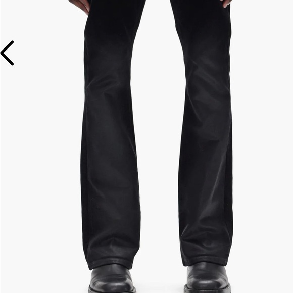 Men's Black Bootcut Jeans - Purple Brand P004 Flock Dipped - Picture 1 of 10